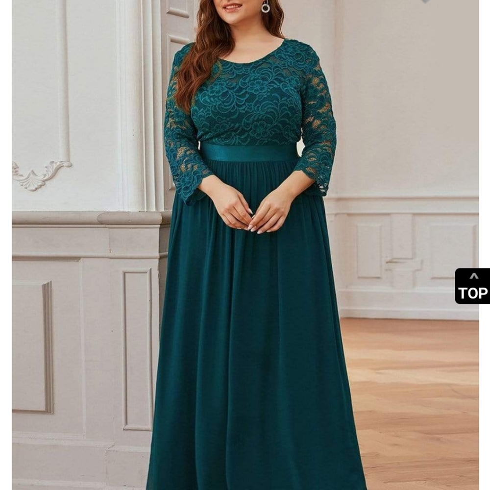 NWT Everpretty Plus Size Bridesmaids Formal Lace dress, Teal